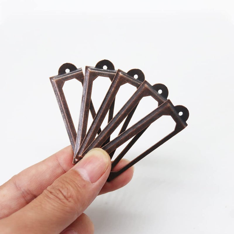 Adiyer [32 Pack] Antique Bronze Office Library File Drawer Cabinet Card Tag Label Holder Metal Frame 70mm x 33mm - Image 5